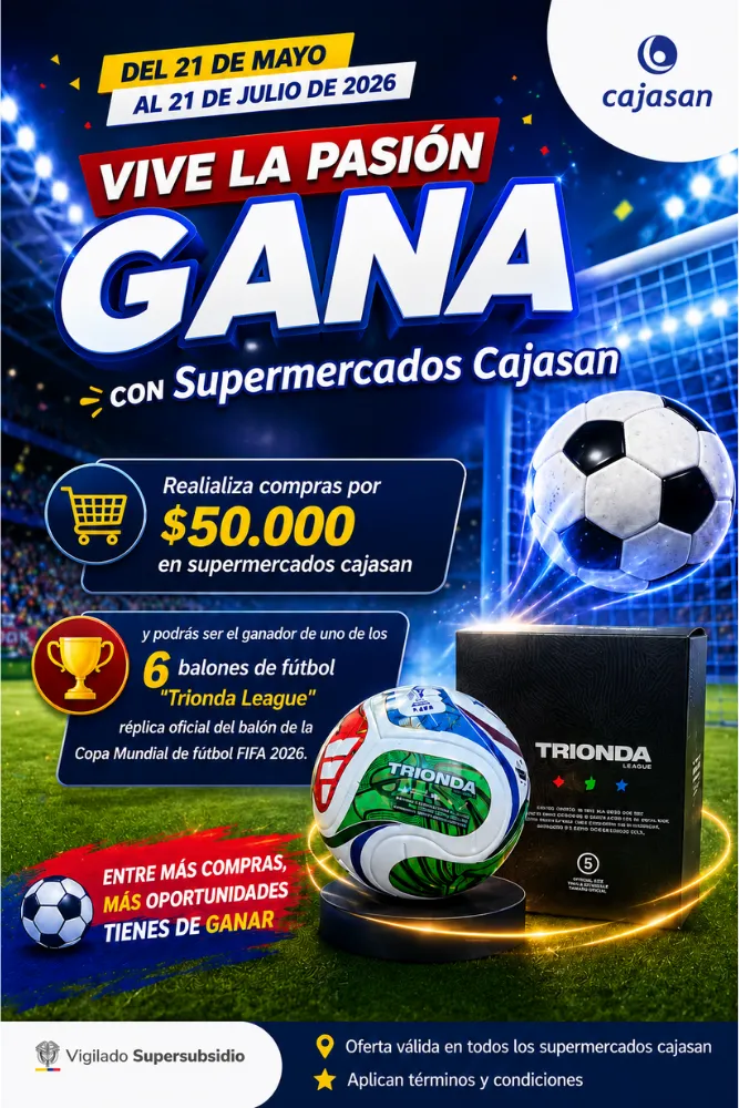 Vive la pasión con supermercados Cajasan