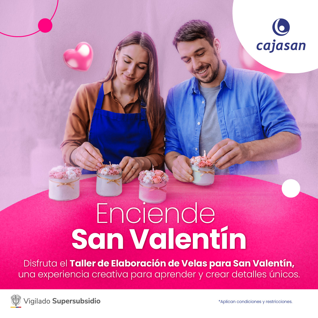Banner del evento:Taller de elaboración de velas para San Valentín