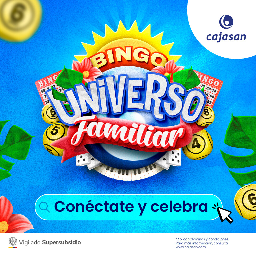 Bingo Universo Familiar Cajasan, conéctate y celebra en familia