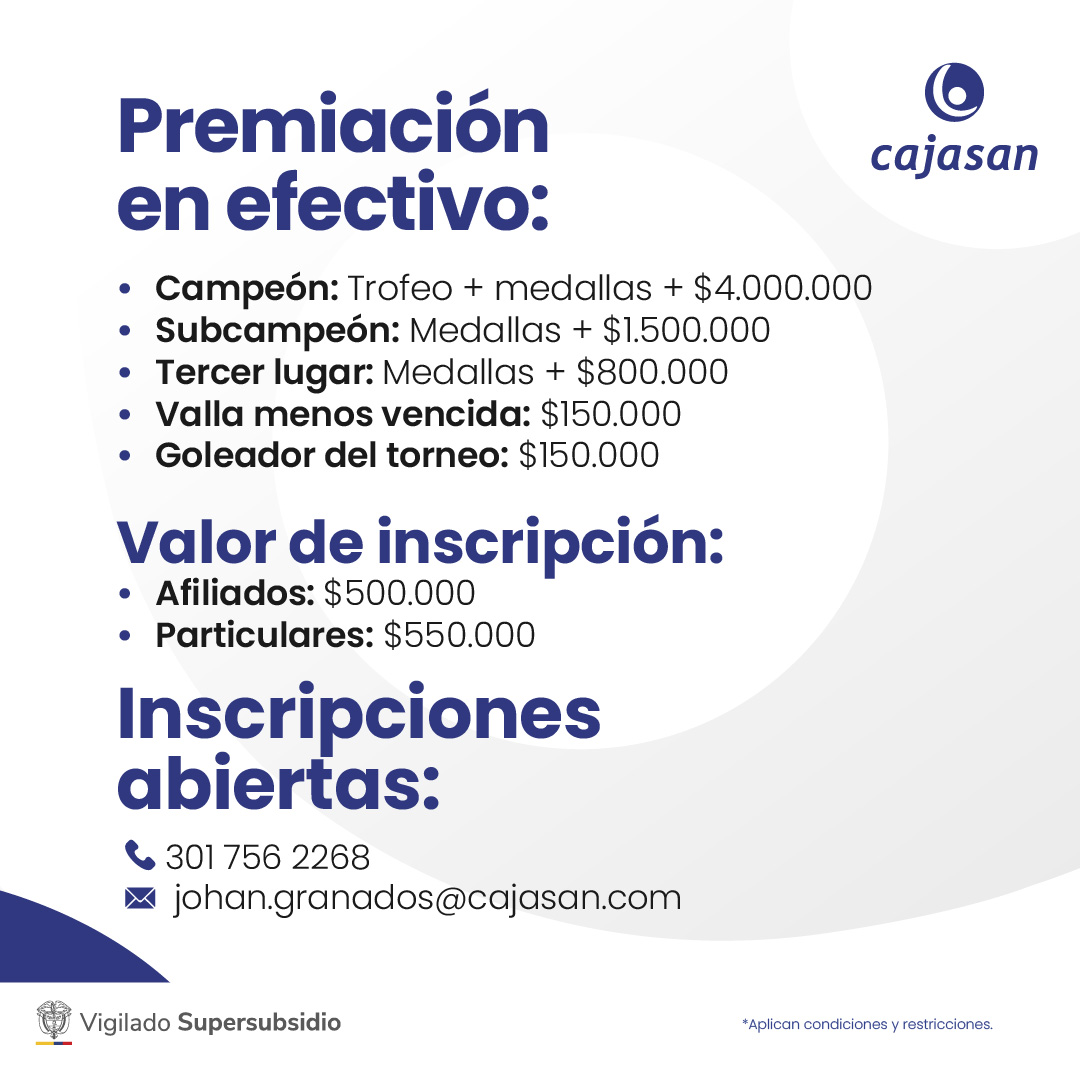 Copa Pasión Futbolera San Gil - Evento deportivo Cajasan