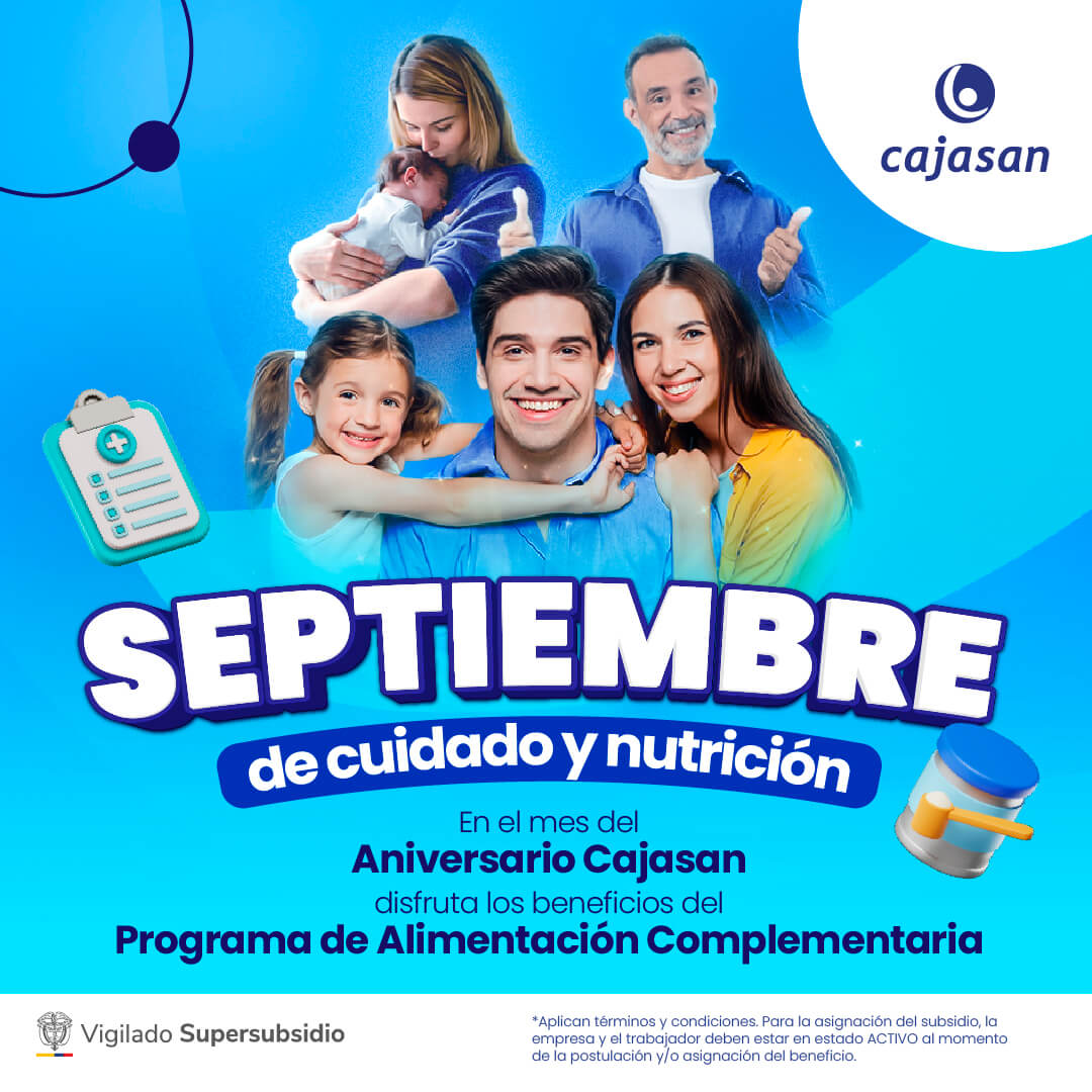 Familia disfrutando del programa de alimentación complementaria de Cajasan