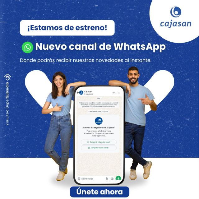 Nuevo canal de WhatsApp Cajasan