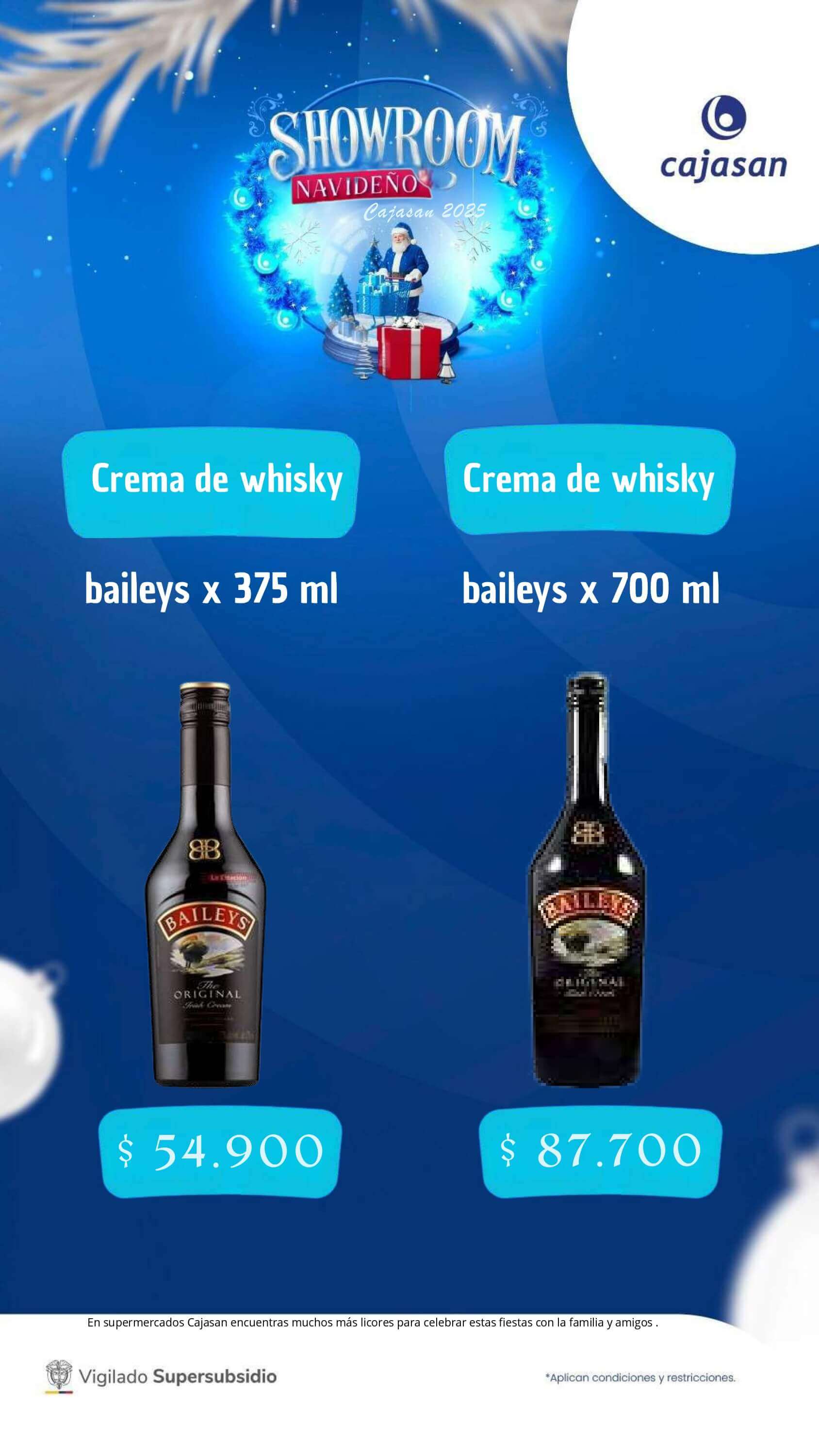 Catálogo de anchetas navideñas Cajasan 2025 con diferentes combinaciones de productos y precios para regalar y compartir en Navidad