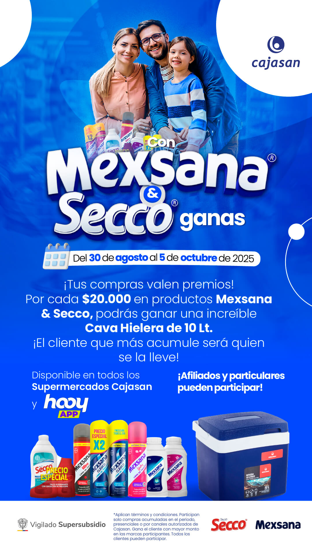 Promoción Mexsana y Secco en Cajasan: gana una cava hielera por compras acumuladas