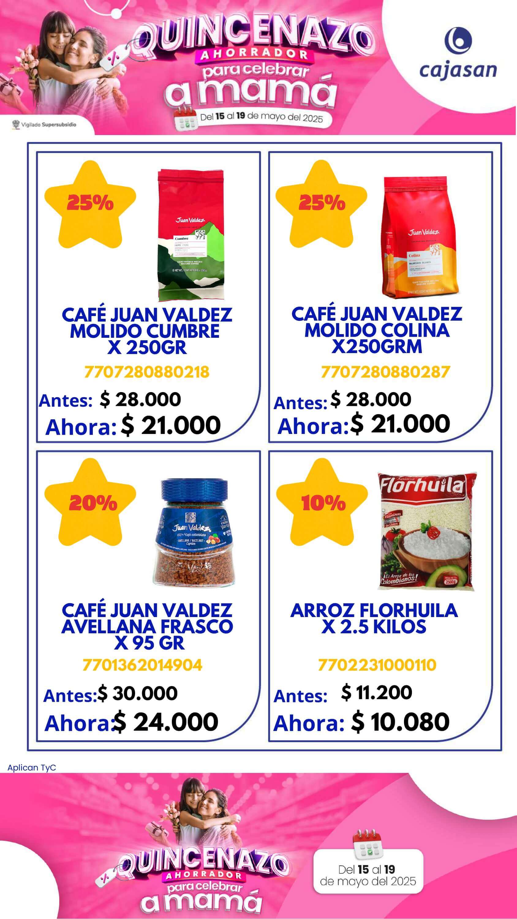 Descuentos del 30% durante el Quincenazo Cajasan del 15 al 19 de mayo de 2025
