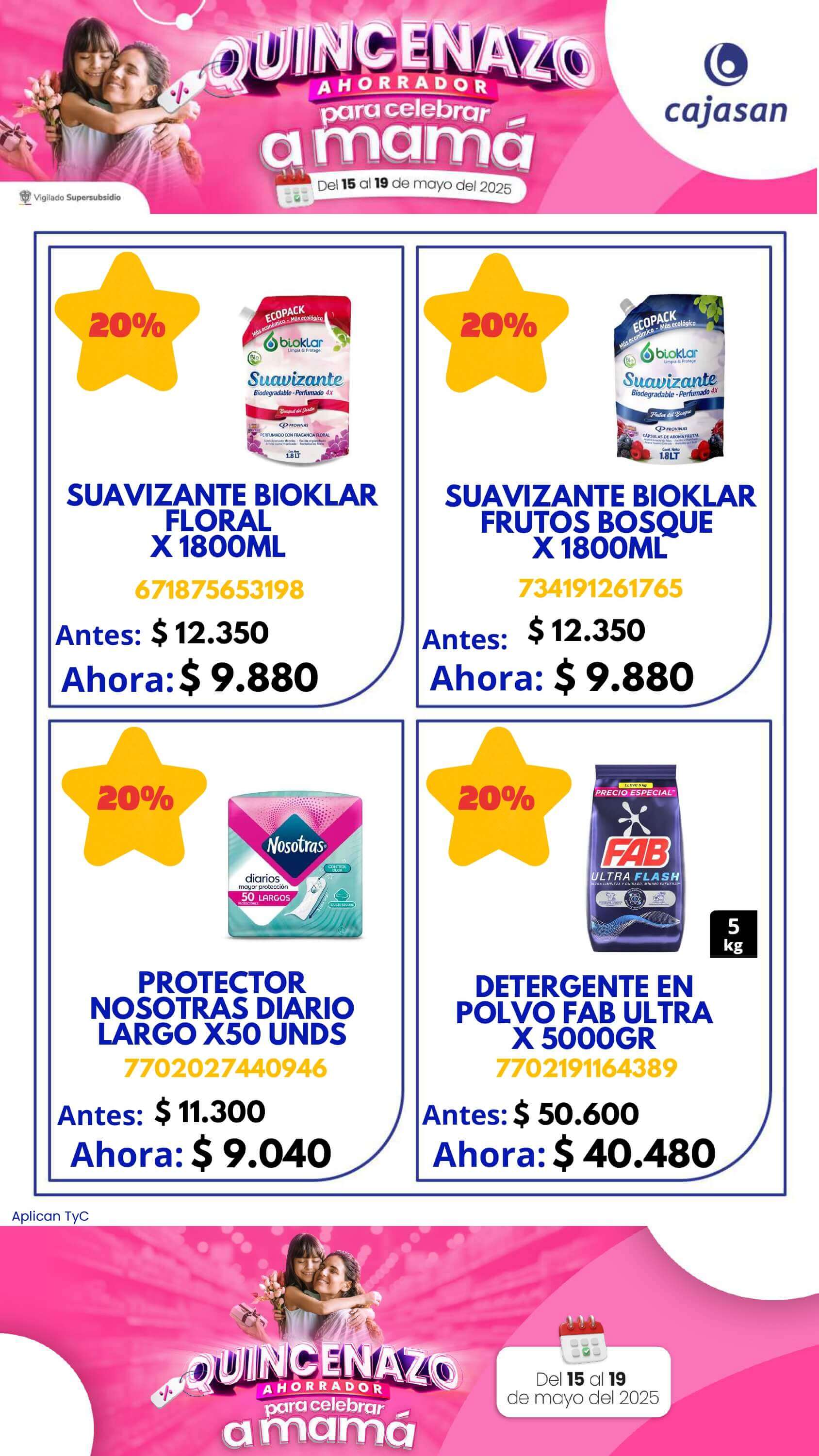 Descuentos del 30% durante el Quincenazo Cajasan del 15 al 19 de mayo de 2025