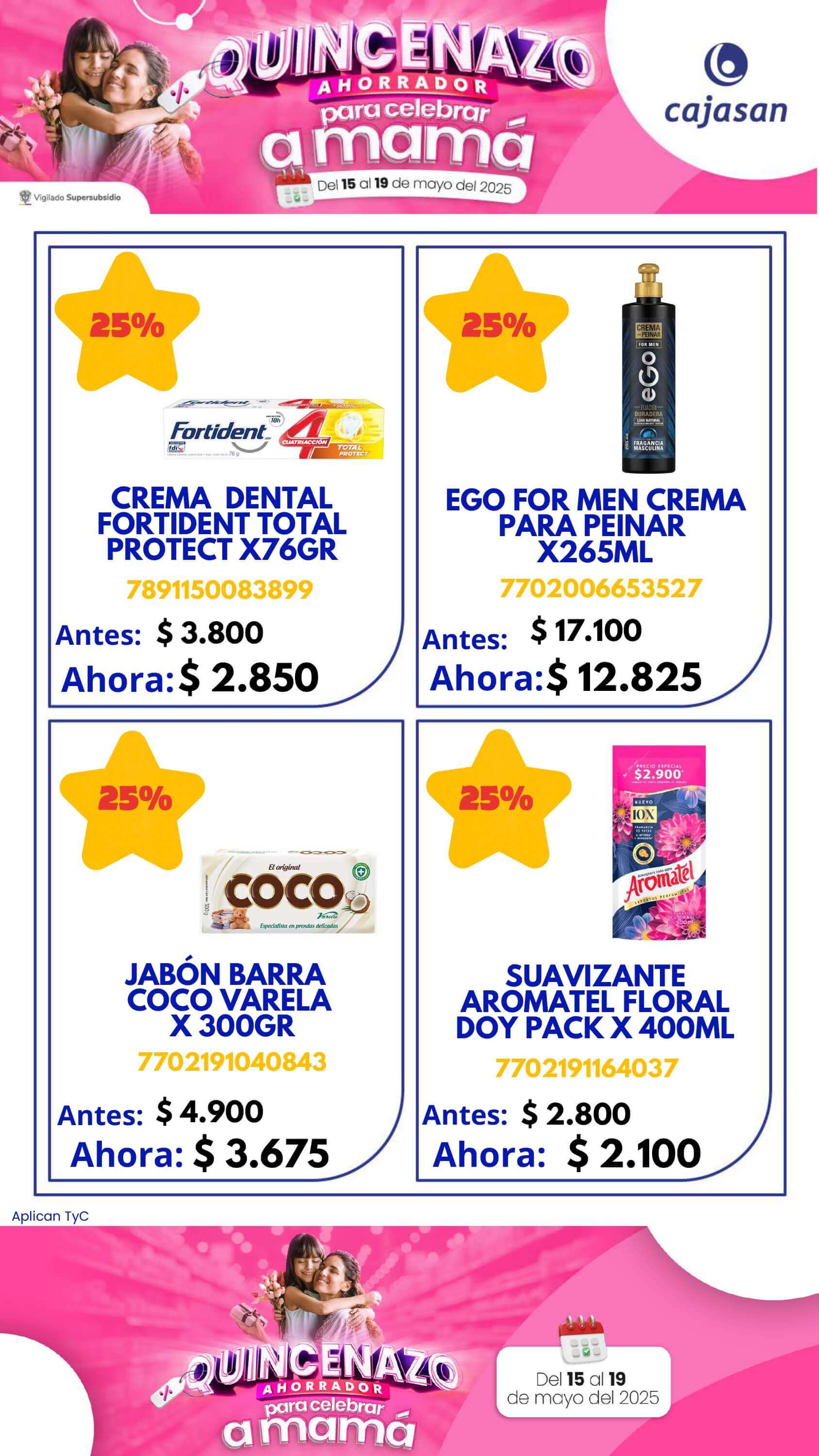Descuentos del 30% durante el Quincenazo Cajasan del 15 al 19 de mayo de 2025
