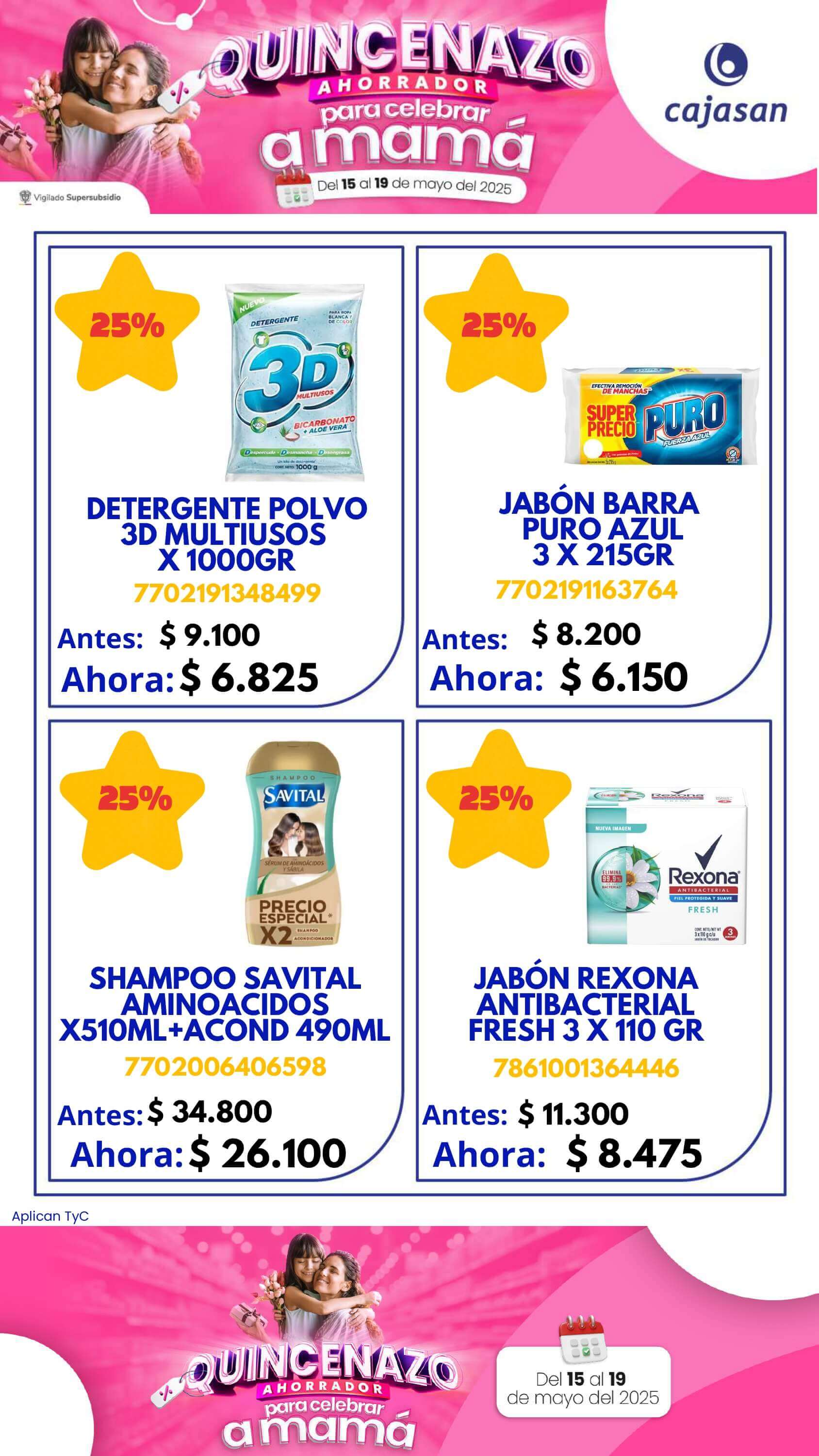 Descuentos del 30% durante el Quincenazo Cajasan del 15 al 19 de mayo de 2025
