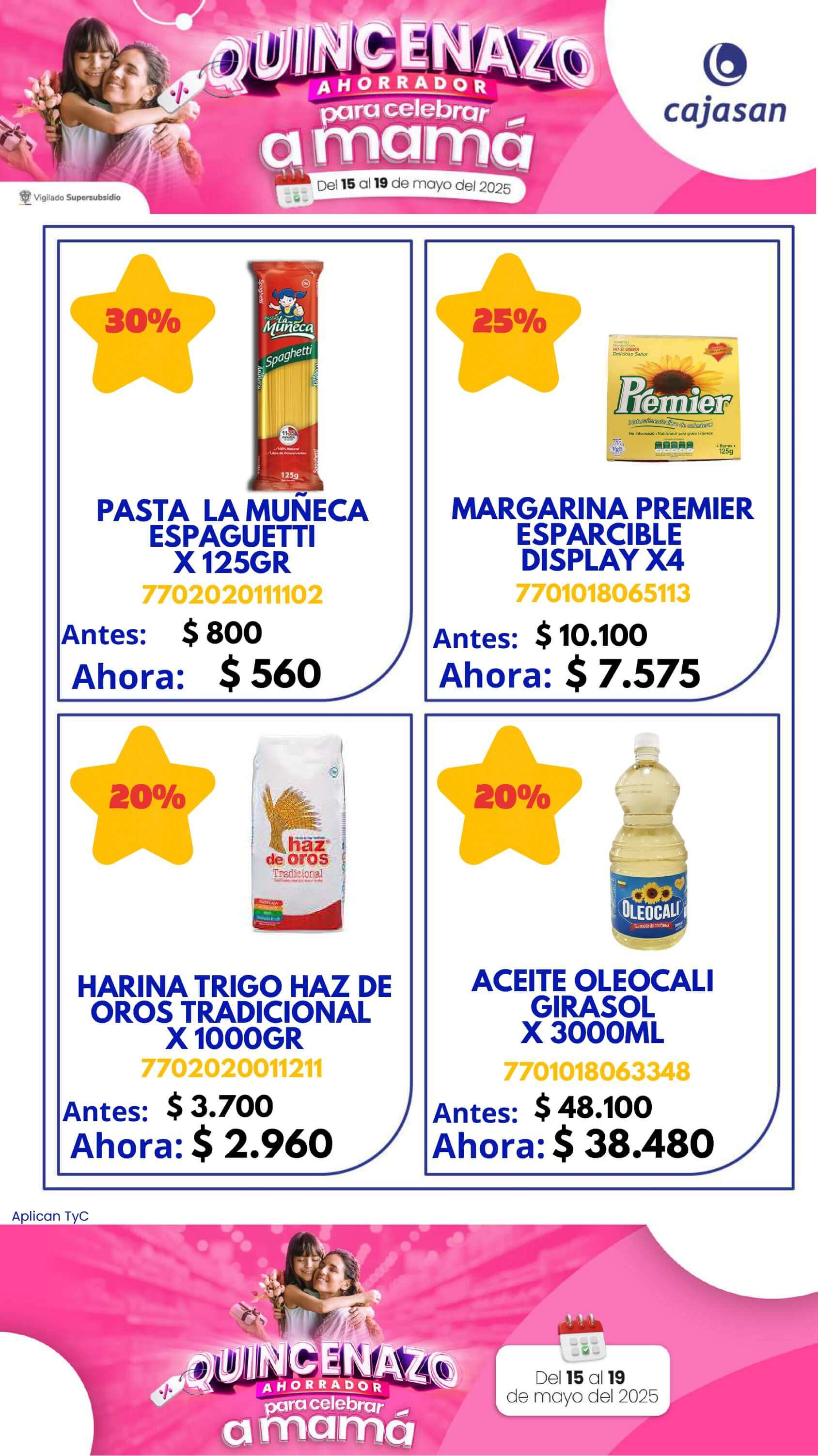 Descuentos del 30% durante el Quincenazo Cajasan del 15 al 19 de mayo de 2025