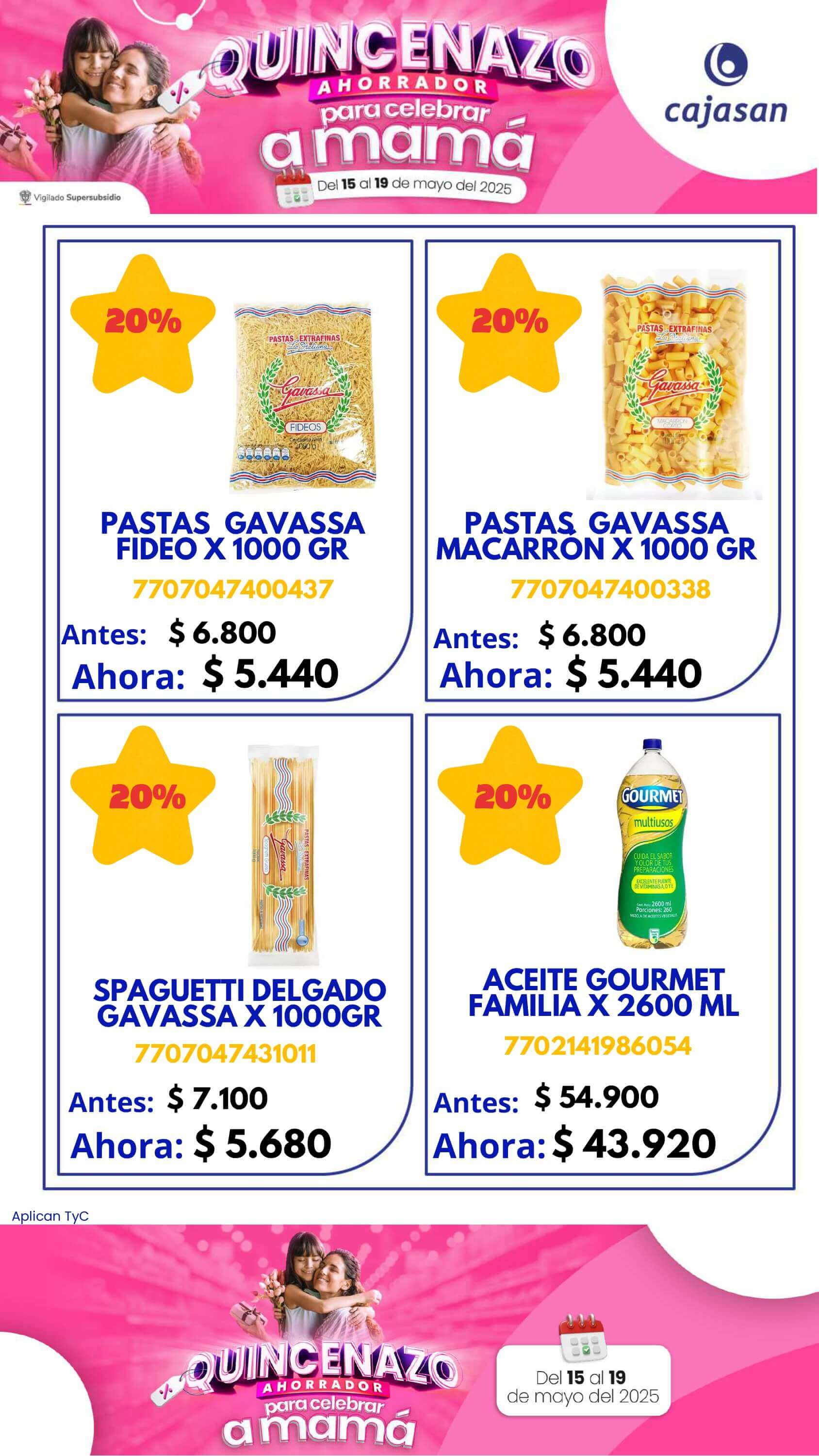 Descuentos del 30% durante el Quincenazo Cajasan del 15 al 19 de mayo de 2025