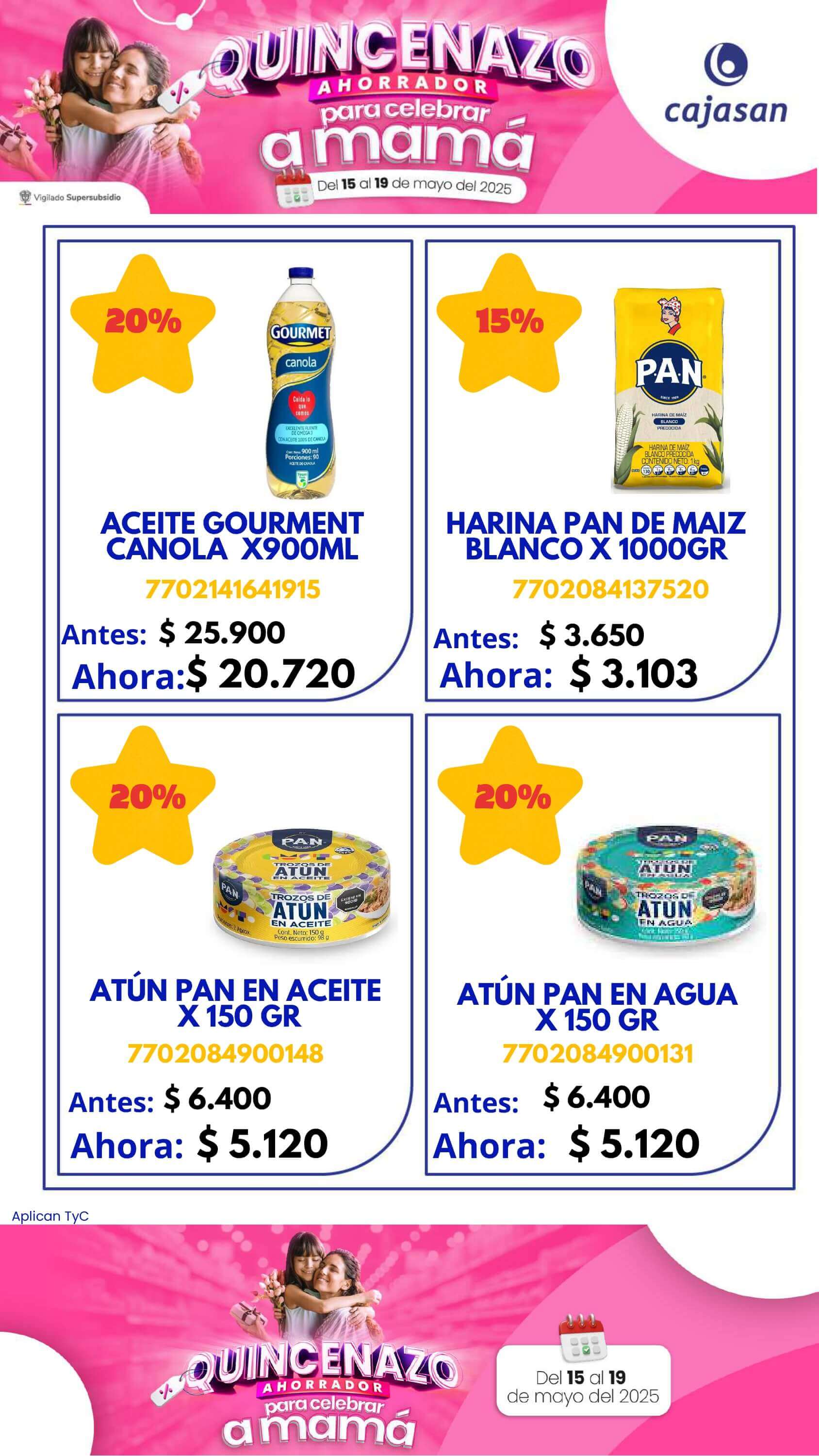 Descuentos del 30% durante el Quincenazo Cajasan del 15 al 19 de mayo de 2025