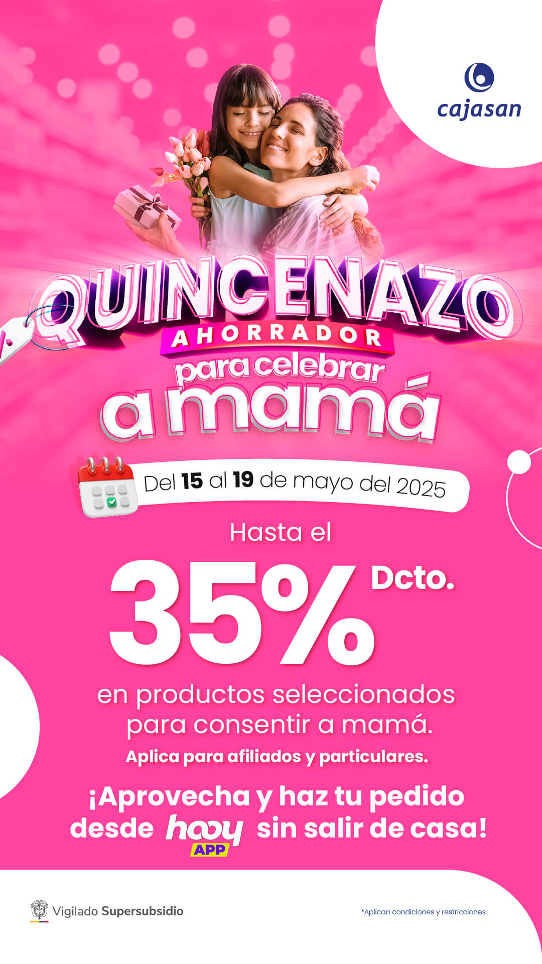 Quincenazo Cajasan para mamá: hasta 35% de descuento del 15 al 19 de mayo de 2025