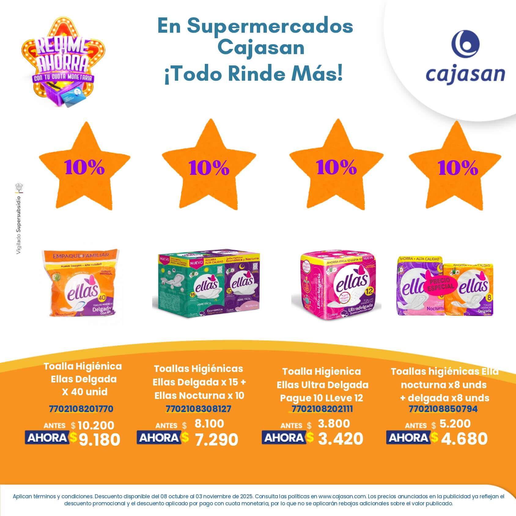 Descuentos en productos seleccionados en Supermercados Cajasan