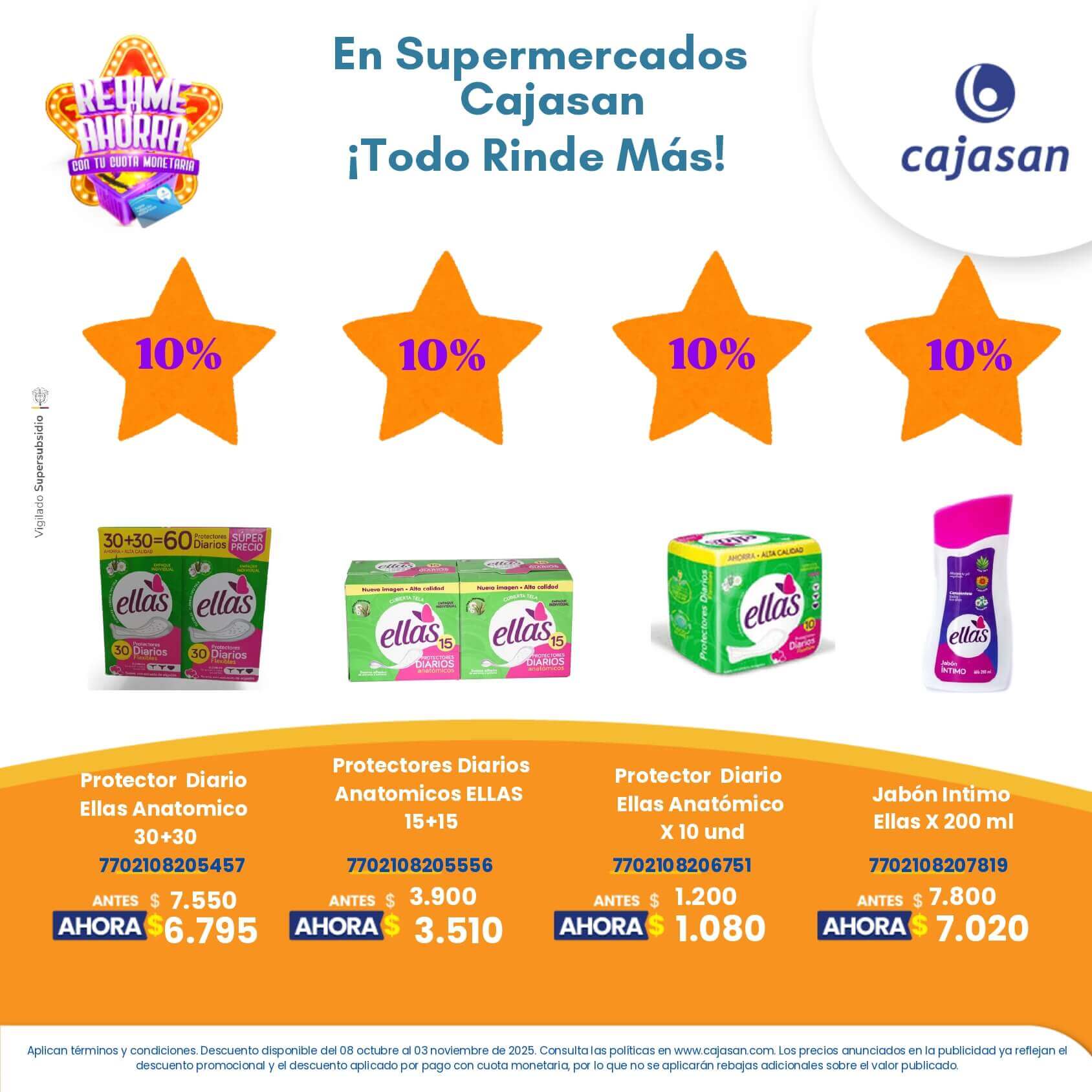 Descuentos en productos seleccionados en Supermercados Cajasan