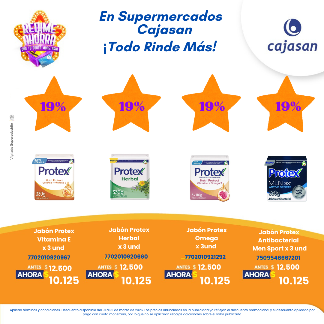 Descuentos en productos seleccionados en Supermercados Cajasan